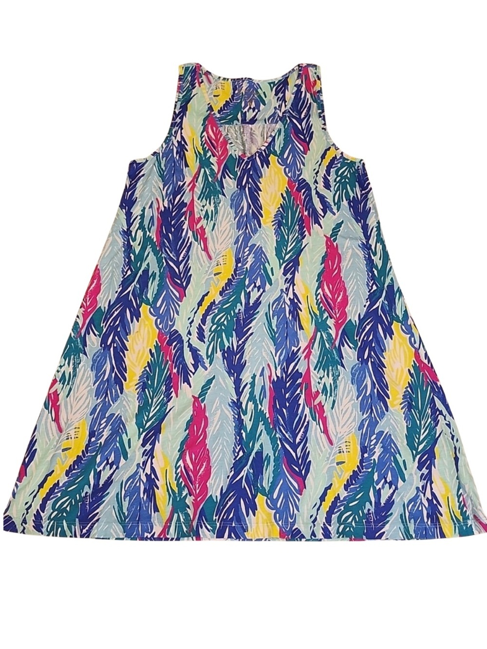 Lilly Pulitzer Blythe Light As a Feather Tank Swing Dress XL Blue Sleeveless - Picture 2 of 6